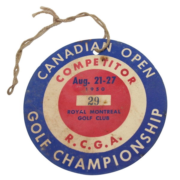 1950 Canadian Open Competitor Badge #29