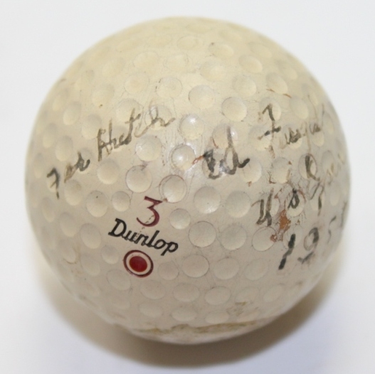 Champ Ed Furgol Signed/ Used Golf Ball 1954 U S Open With '1954' and 'US Open'-Ralph Hutchison Collection