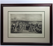The Golfers Print: A Grand Match Played Over the St. Andrews Links - B & W By Wagstaffe