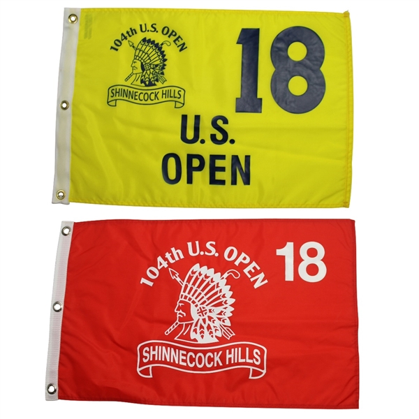 Lot of Two 2004 US Open Championship at Shinnecock Hills Flags - Yellow & Red 