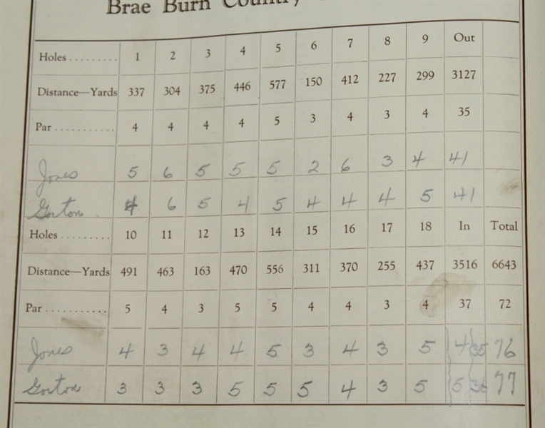 1928 US Amateur Championship at Brae Burn C.C. Program - Bobby Jones Winner
