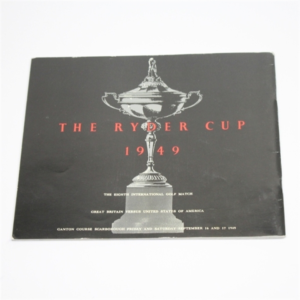 1949 Ryder Cup at Ganton GC Program - Excellent Condition