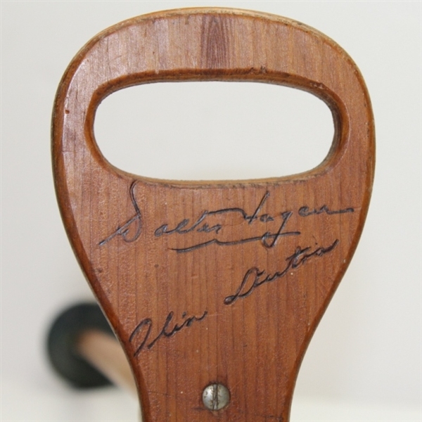 Vintage USGA Golf Champions Wood Stool/Seat - Hagen & Dutra Depictions and Signatures
