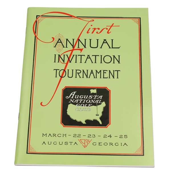 1934 'Masters' First Annual Invitation Tournament Program - Reproduction