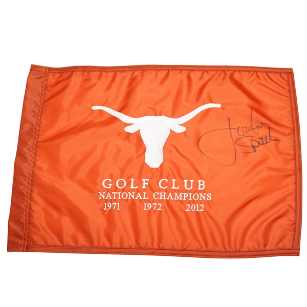 Jordan Spieth Signed University of Texas National Champs Embroidered Flag PSA/DNA #AA02029