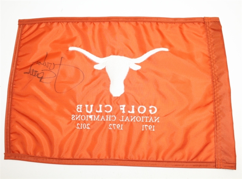 Jordan Spieth Signed University of Texas National Champs Embroidered Flag PSA/DNA #AA02029