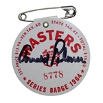 Arnold Palmer Signed 1964 Masters Badge #8778 JSA ALOA