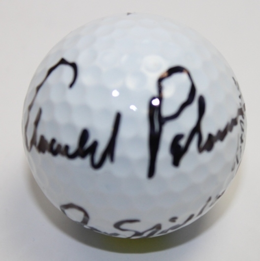 Jack Nicklaus & Arnold Palmer Dual Signed Masters Logo Golf Ball JSA #Y75771
