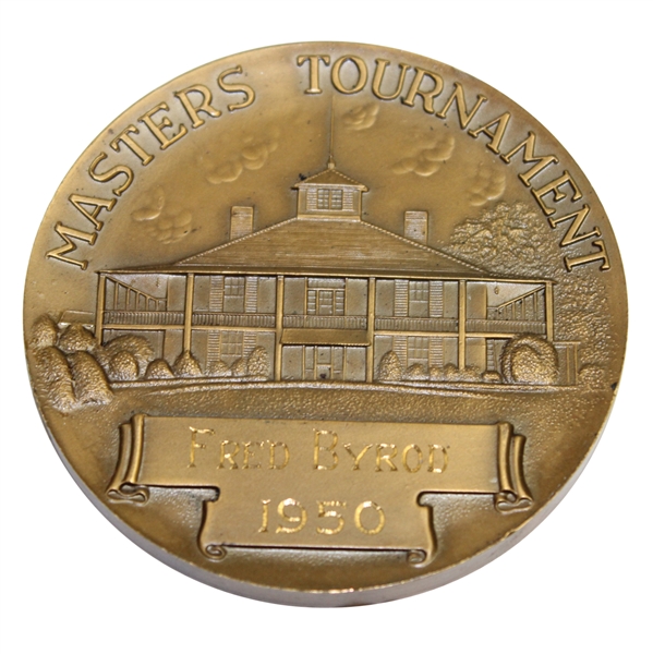 1950 Masters Tournament Bronze Medallion Players Gift - Fred Byron