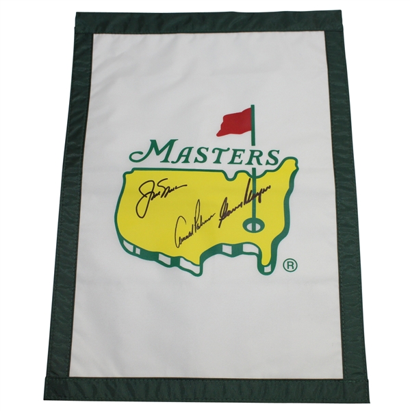 The 'Big Three' Signed Masters Undated Garden Flag JSA ALOA- Gary, Jack & Arnie !