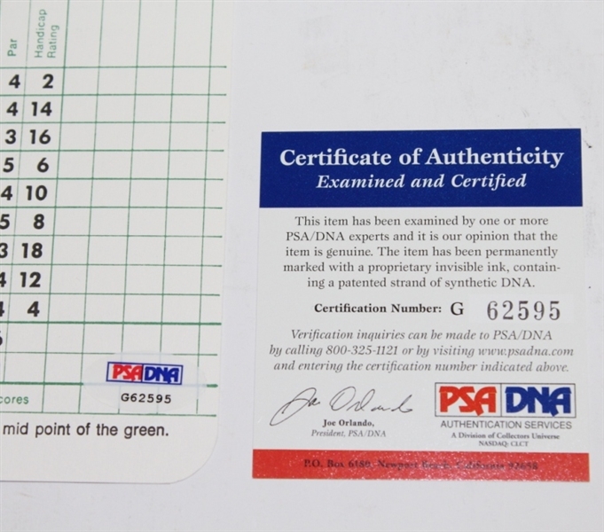 H.G. Picard Signed Augusta National Scorecard PSA #G62595