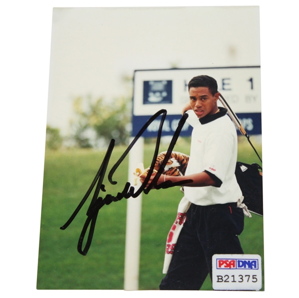 Tiger Woods Signed Stanford Freshman Small Photo PSA/DNA #B21375