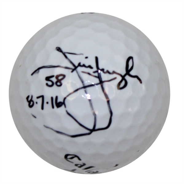 Jim Furyk Signed 58 Inscription Golf Ball - Lowest Ever PGA Round! JSA Q17819