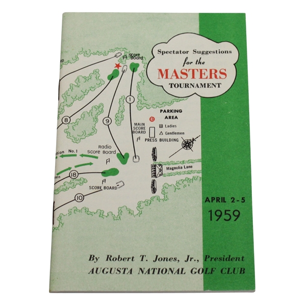 1959 Masters Spectators Guide- Art Wall Jr Win