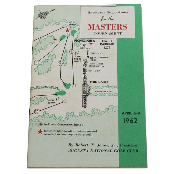 1962 Masters Spectators Guide- Arnold Palmer Win