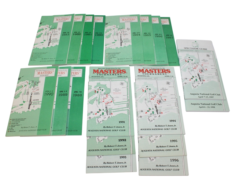 19 Masters Spectators Guides- 1980-1998