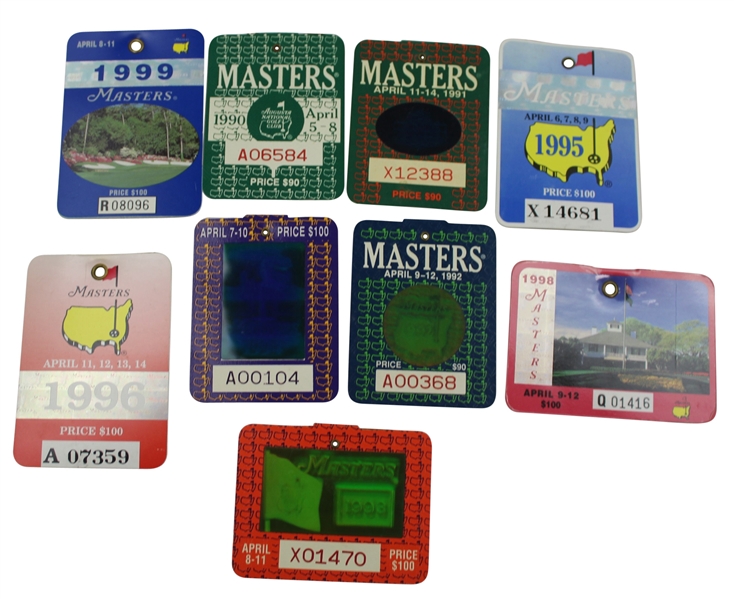 Masters Series Badges- 1990-96, 1998, 1999