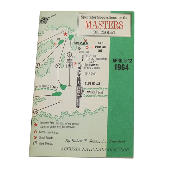 1964 Masters Spectators Guide- Arnold Palmer Win