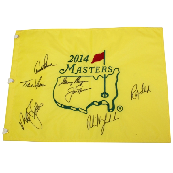 2014 Masters Champs Flag Signed by 7 Winners JSA ALOA