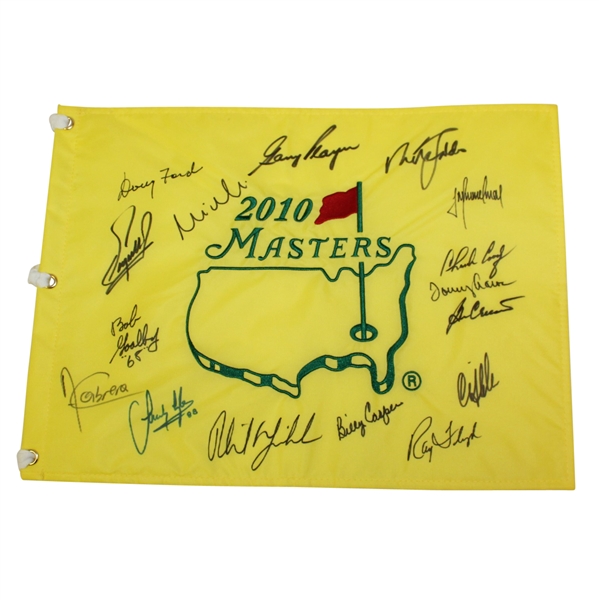 2010 Masters Champs Flag Signed by 16 Winners JSA ALOA