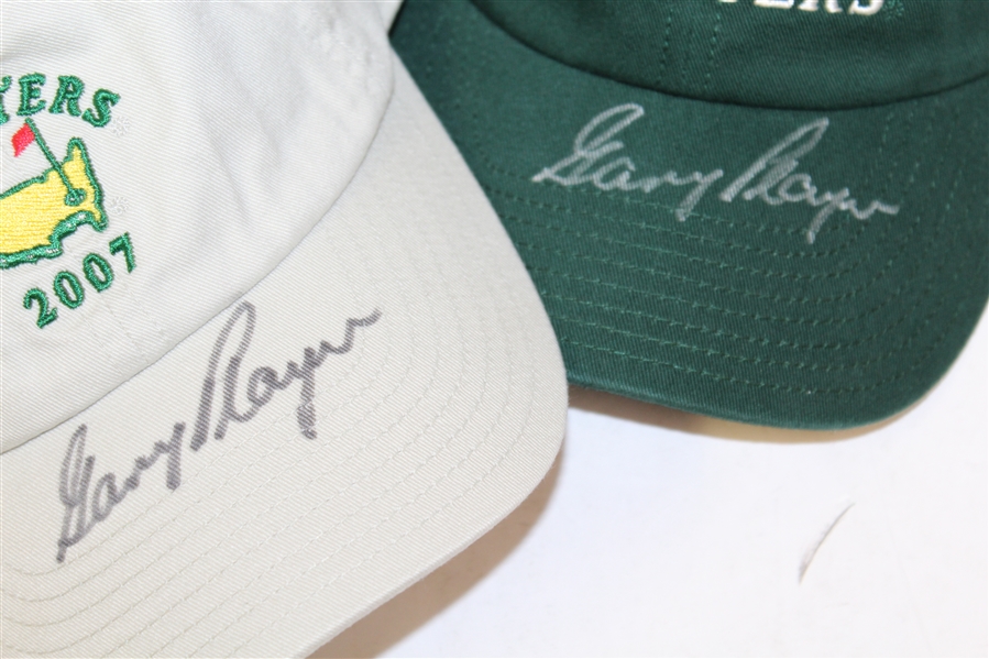 2007 & 2010 Masters Hats Signed by 3x Champ Gary Player JSA ALOA