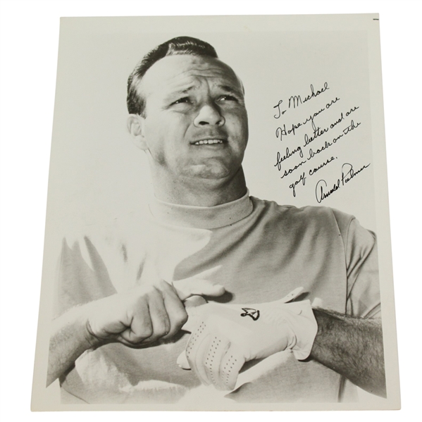 Arnold Palmer Signed Vintage Photo with Lengthy Personalization JSA ALOA