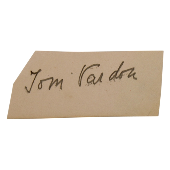 Tom Vardon Signed Vintage Cut JSA ALOA