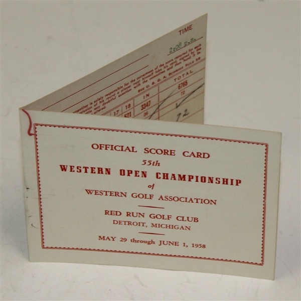 Tony Lema & Mike Dietz Signed 1958 Western Open Scorecard JSA ALOA