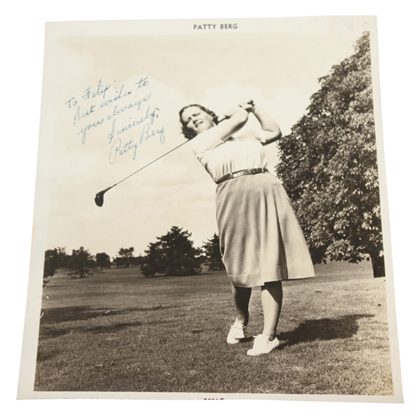 Patty Berg Signed & Personalized Vintage Photo JSA ALOA