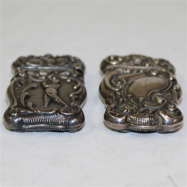 Lot of Two Sterling Silver Match Holders - One Dated & with Initials 'J.H.G.' - Roth Collection