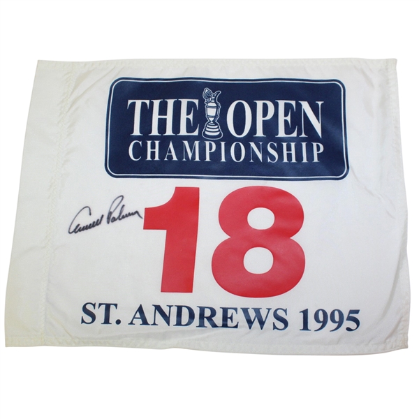 Arnold Palmer Signed 1995 British Open at St Andrews White Flag JSA ALOA