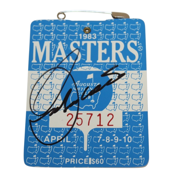 Seve Ballesteros Signed 1983 Masters Badge #25712 JSA ALOA**KEY TO BADGE RUN**