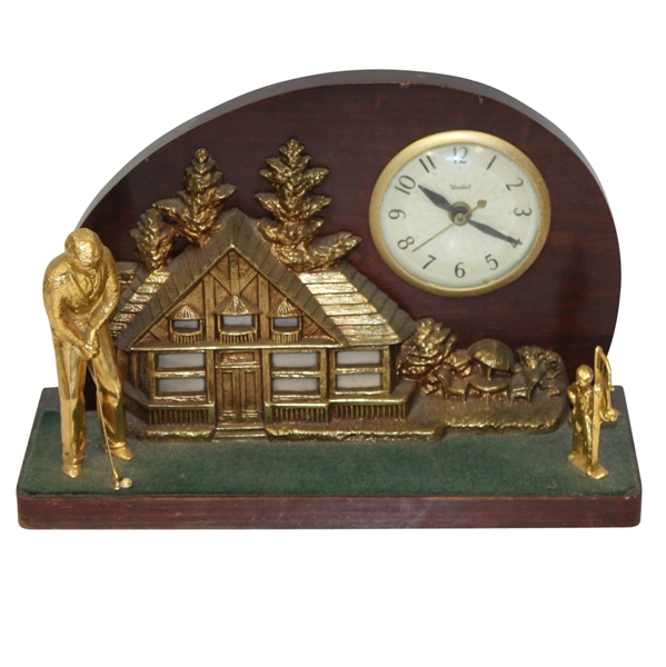 Vintage United 'Clubhouse' Golfer Putting with Caddy Golf Clock