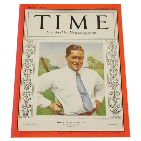 1930 Original Time Magazine with Bobby Jones on Cover 