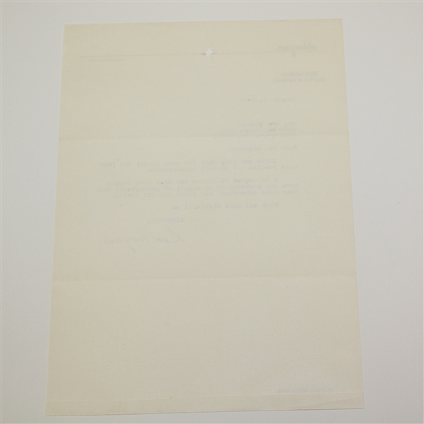 Ben Hogan Signed August 2, 1990 Letter on Personal Letterhead JSA ALOA