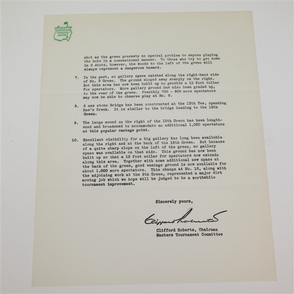 1958 Masters Tournament Press Information Pages from February 25 - Palmer 1st Win