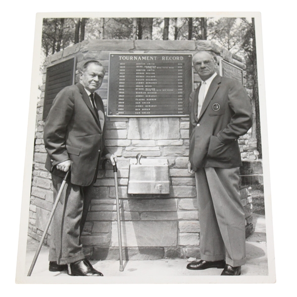 Bobby Jones & Clifford Roberts 1959 Masters at #15 Memorial Fountain Photo