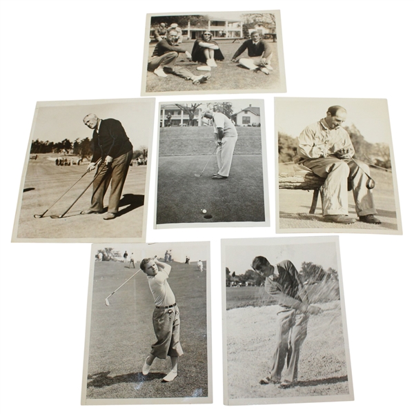 Lot of Six 1930's Masters Tournament Press Photos