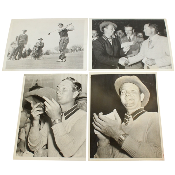 Lot of Four 1940's Masters Tournament Press Photos - Demaret and Mangrum