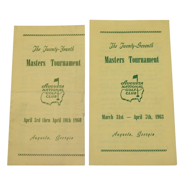 1960 & 1963 Masters Tournament Ticket Brochures