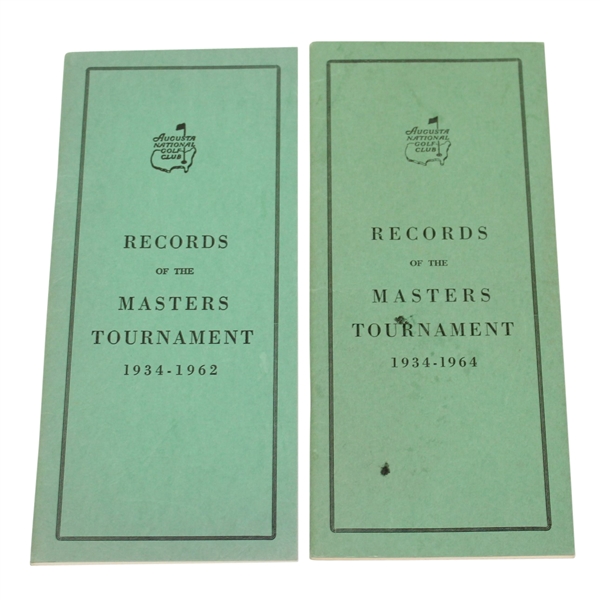 1962 & 1964 Masters Records of the Tournament Booklets