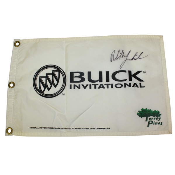 Phil Mickelson Signed Buick Invitational at Torrey Pines Flag JSA ALOA