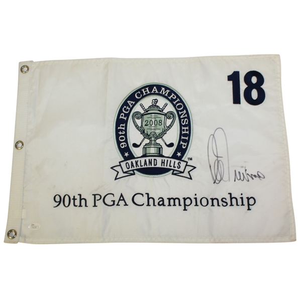 Lee Trevino Signed 90th PGA Championship at Oakland Hills Flag JSA #N52338