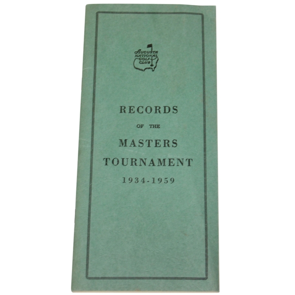 1960 Augusta Records of the Masters Tournament Booklet 1934-1959