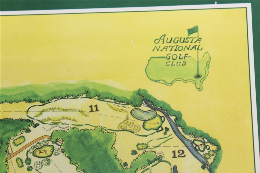Arnold Palmer Signed Vibrant Augusta National GC Course Layout Print JSA ALOA