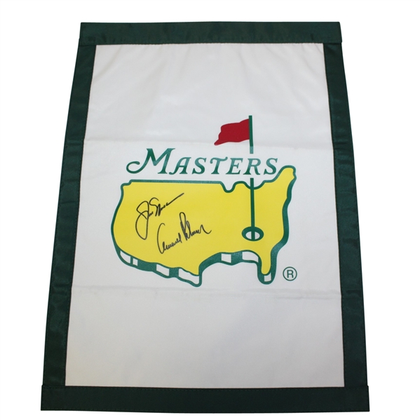 Arnold Palmer & Jack Nicklaus Signed Undated Masters Garden Flag JSA ALOA