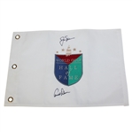 Arnold Palmer & Jack Nicklaus Signed Undated Hall of Fame Embroidered Flag JSA ALOA