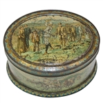 1890s Huntley & Palmers Oval Biscuit Tin - First Known Golf Advertising on Tin