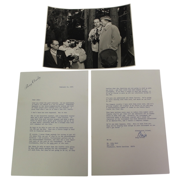 Bing Crosby Photo with John Derr & Letter From Bing to Derr February 11, 1975 JSA ALOA