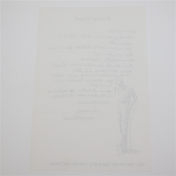 Harvey Penick Letter to John Derr with Little Red Book Content JSA ALOA